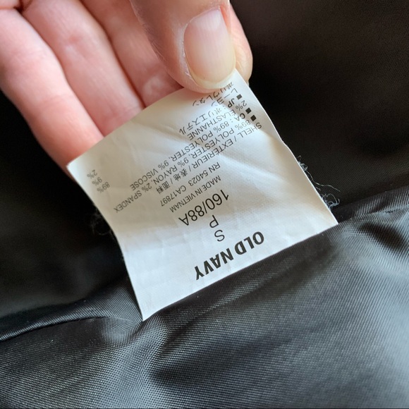 OLD NAVY Pea Coat Up Collar Black SMALL - Picture 11 of 12